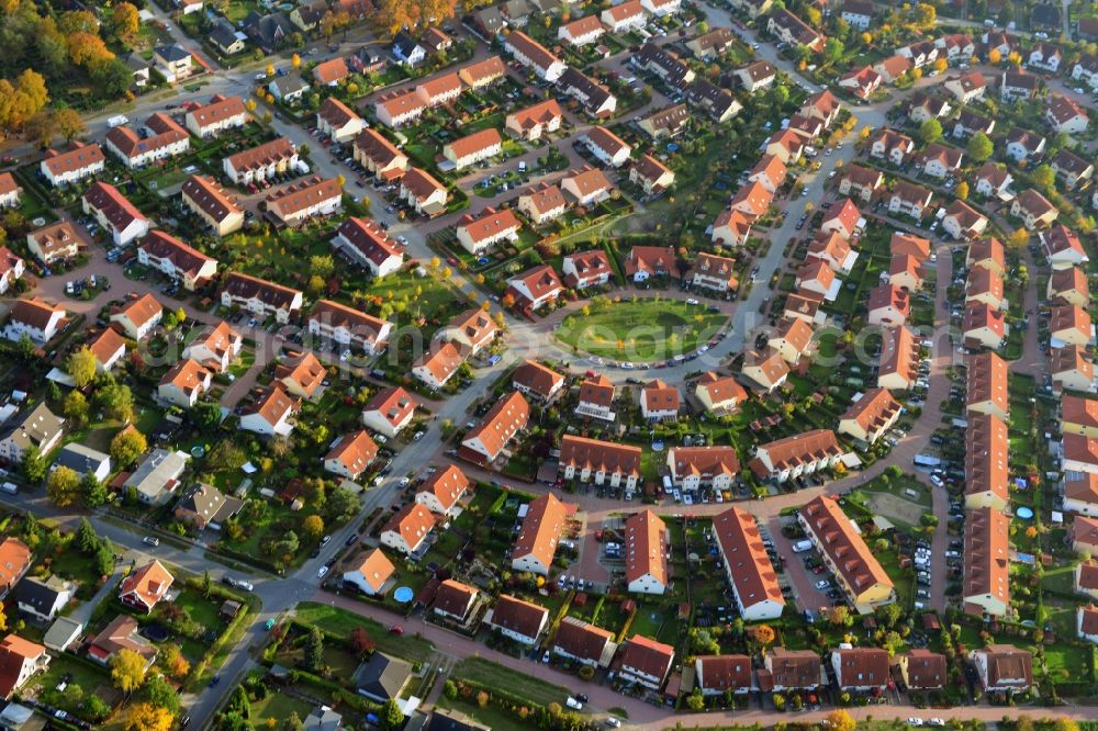 Schildow from above - Residential development area on Pfaffenwald in Schildow in Brandenburg