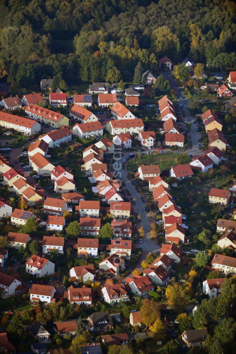 Schildow from above - Residential development area on Pfaffenwald in Schildow in Brandenburg