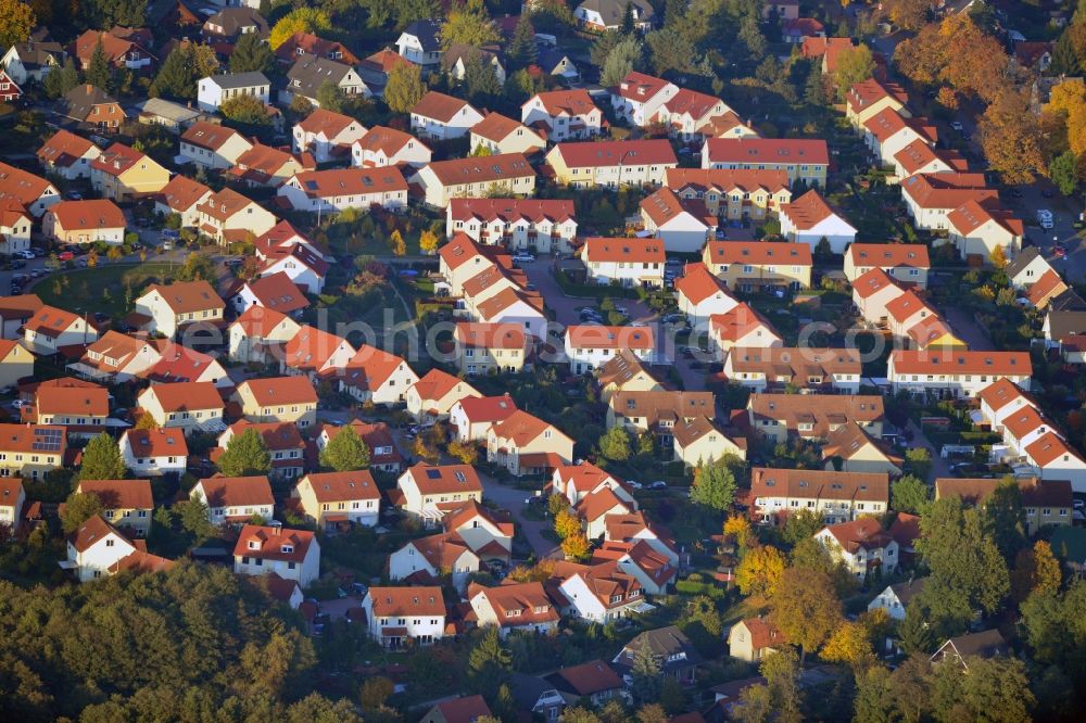 Aerial image Schildow - Residential development area on Pfaffenwald in Schildow in Brandenburg