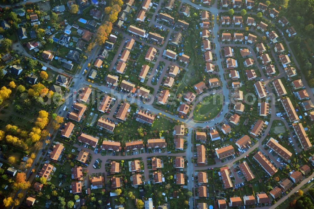 Schildow from above - Residential development area on Pfaffenwald in Schildow in Brandenburg