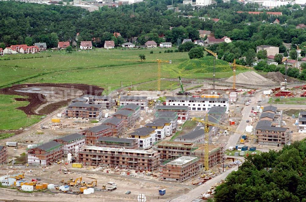 Bergholz-Rehbrücke from above - 27.06.1995 Wohnungsbau Bergholz-Rehbrücke