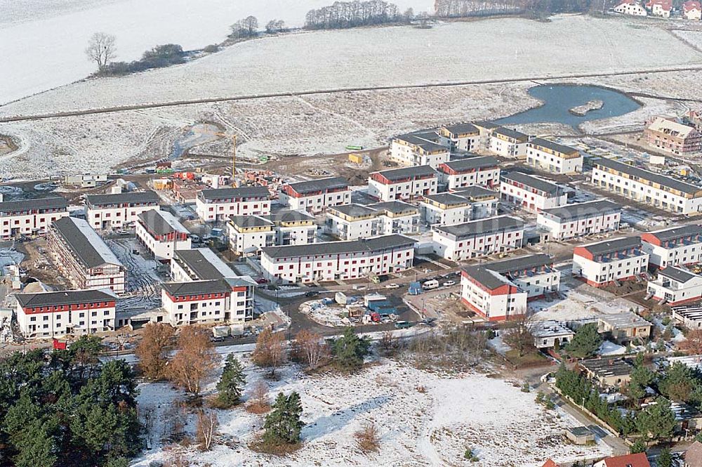 Aerial photograph Bergholz-Rehbrücke - 22.11.1995 Wohnungsbau in Bergholz Rehbrücke (Winter)