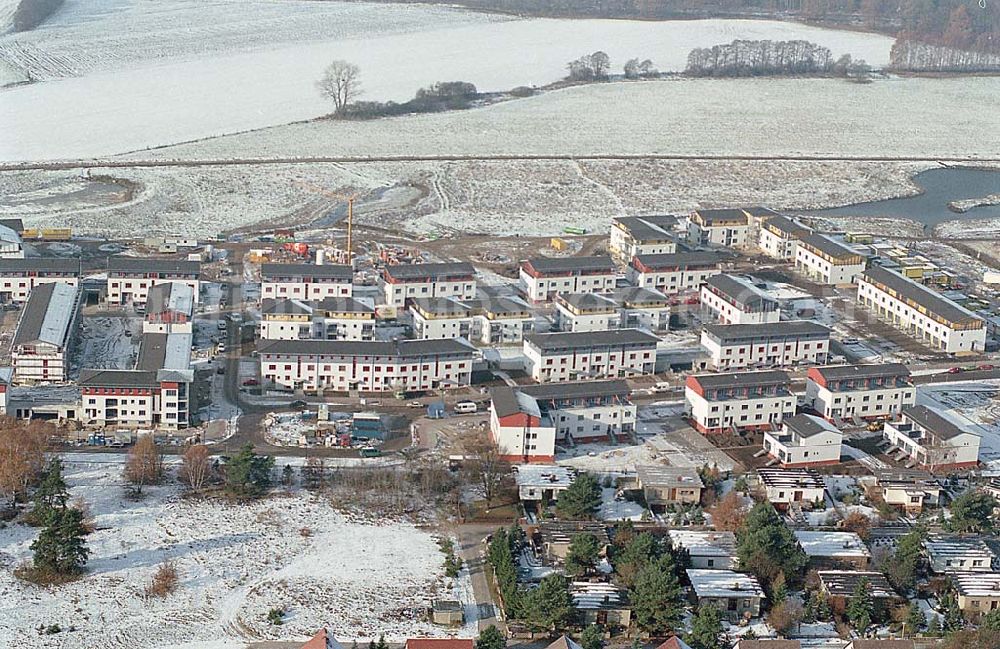 Bergholz-Rehbrücke from above - 22.11.1995 Wohnungsbau in Bergholz Rehbrücke (Winter)