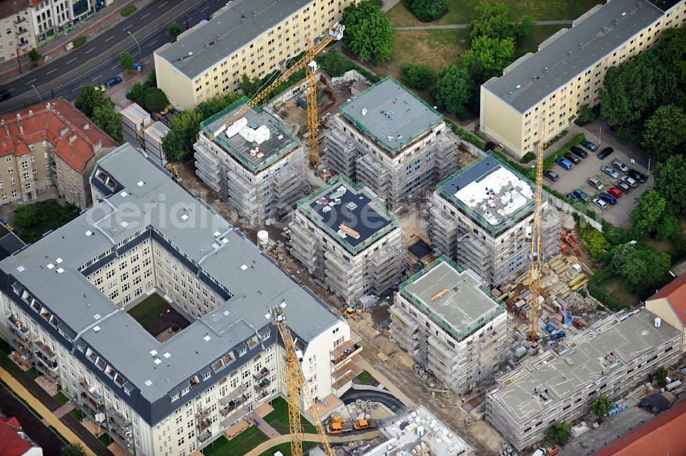 Berlin from above - Construction site of apartment buildings Möllendorff St. und Normannen St. in Berlin Lichtenberg