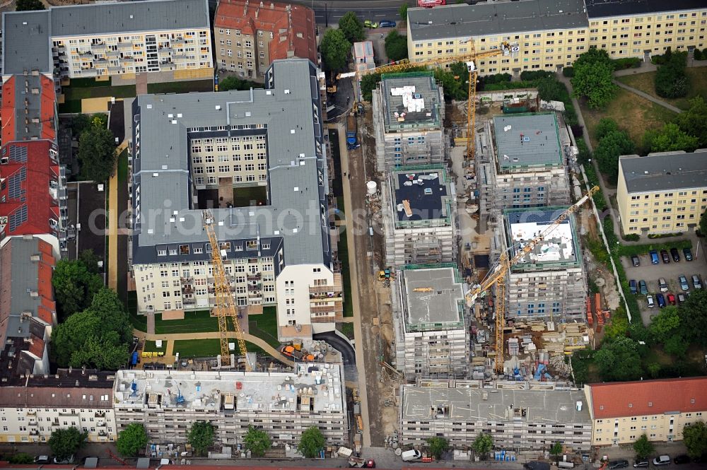 Aerial image Berlin - Construction site of apartment buildings Möllendorff St. und Normannen St. in Berlin Lichtenberg