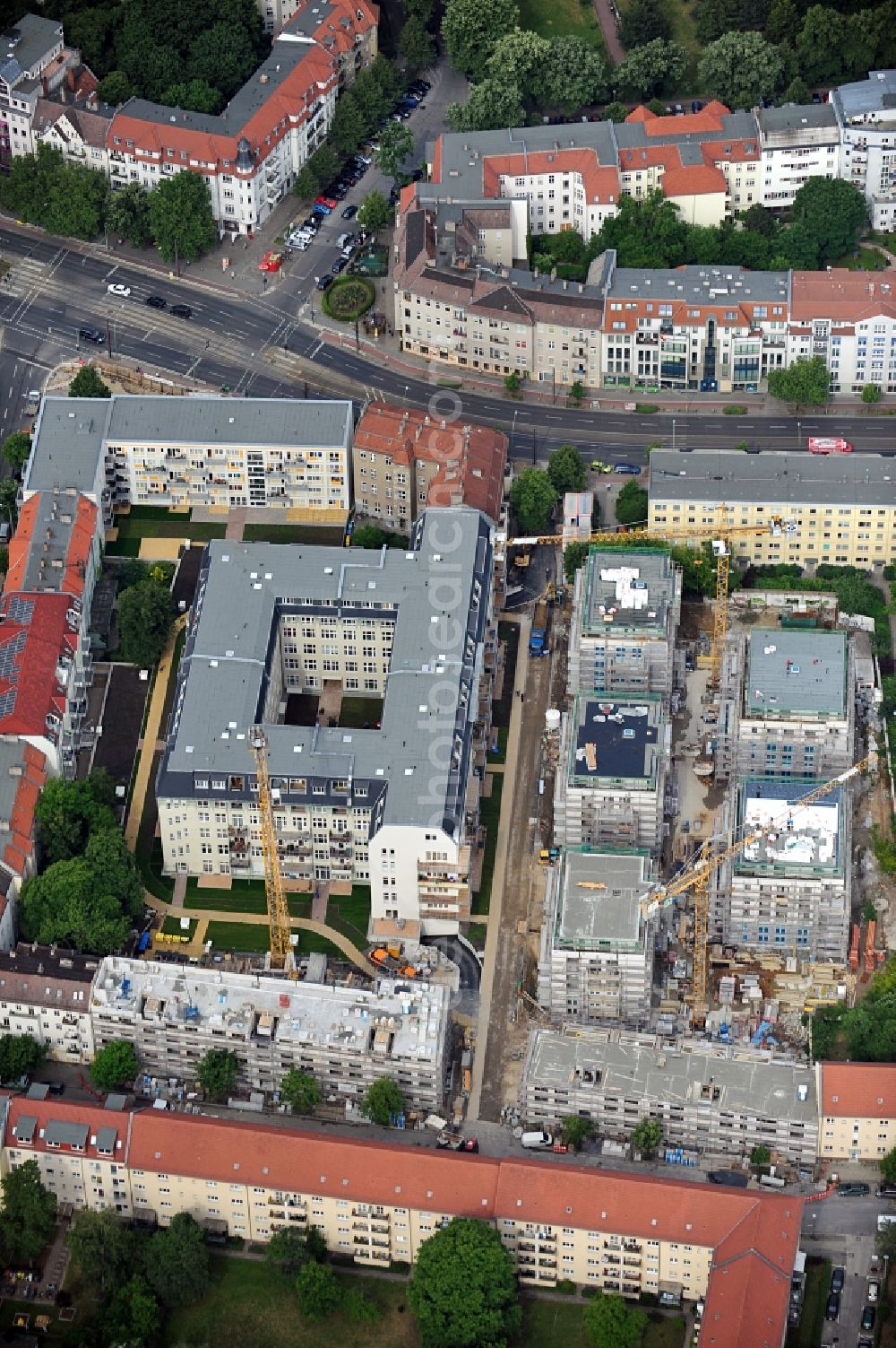 Aerial photograph Berlin - Construction site of apartment buildings Möllendorff St. und Normannen St. in Berlin Lichtenberg