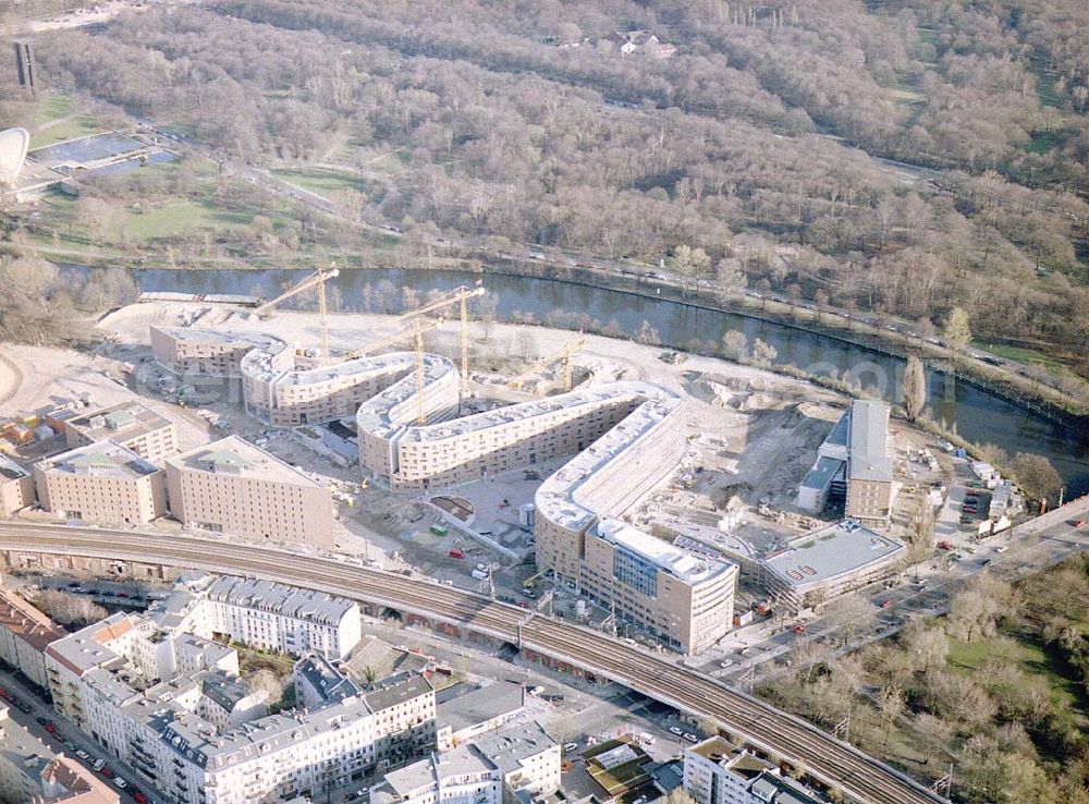 Aerial image Berlin - Moabit - Wohnungsbau am Moabiter Werder