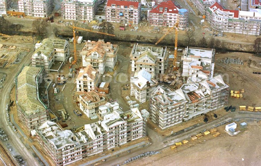 Potsdam from above - 12.02.94 Wohnungsbau in Potsdam am Kirchsteigfeld