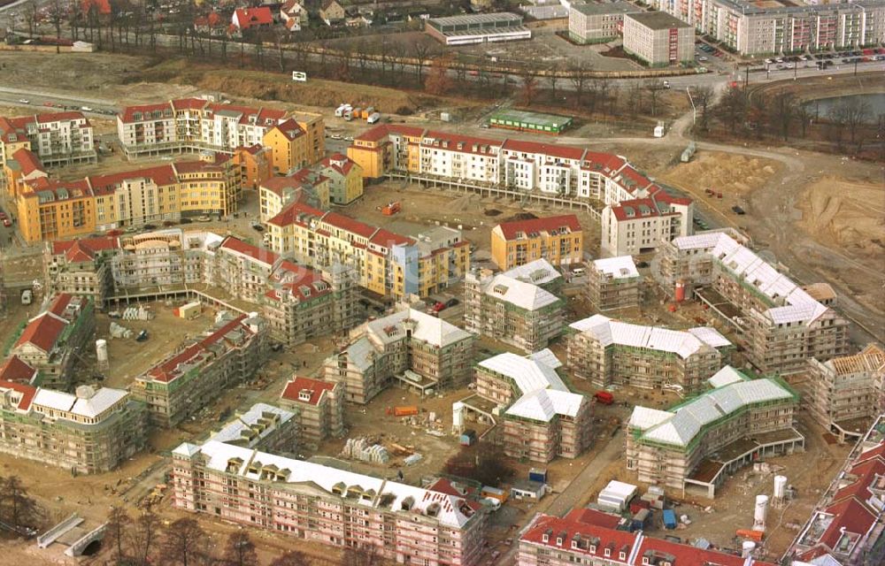 Aerial image Potsdam - 12.02.94 Wohnungsbau in Potsdam am Kirchsteigfeld