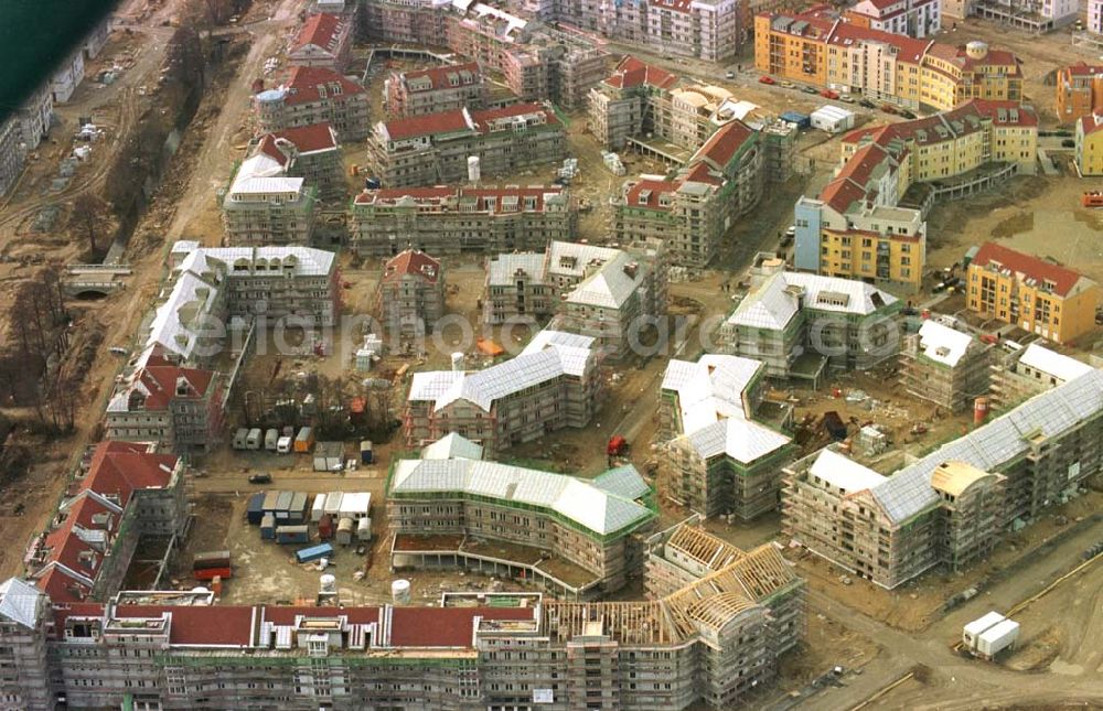 Potsdam from above - 12.02.94 Wohnungsbau in Potsdam am Kirchsteigfeld