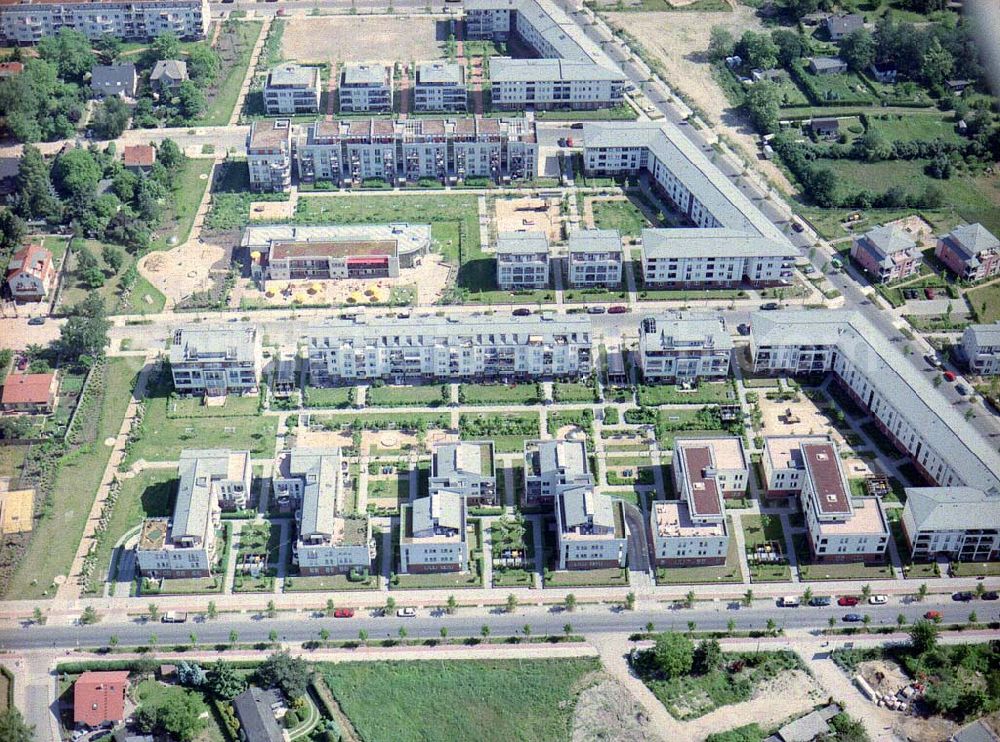 Aerial image Berlin - Buchholz - Wohnungsneubau an der Blankenfelder Straße in Berlin-Buchholz ( Stadtbezirk Berlin-Pankow).