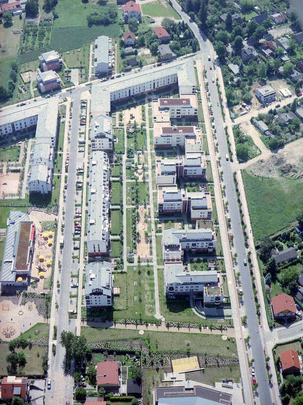 Aerial image Berlin - Buchholz - Wohnungsneubau an der Blankenfelder Straße in Berlin-Buchholz ( Stadtbezirk Berlin-Pankow).