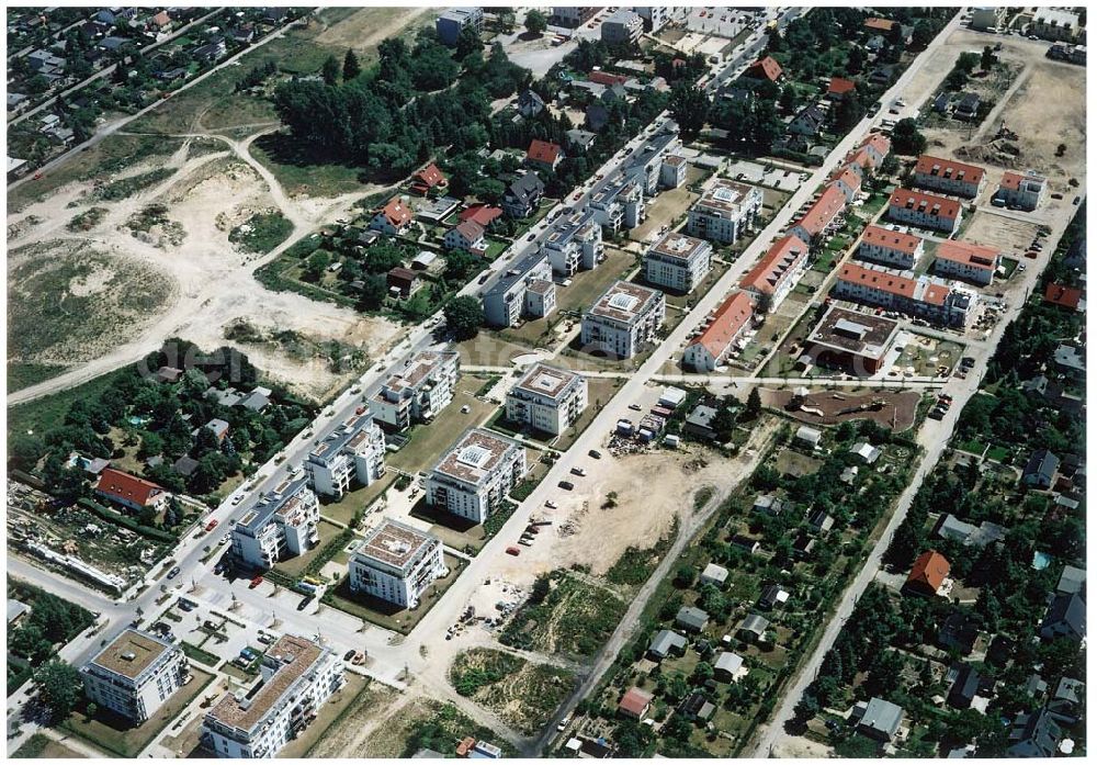 Berlin from above - Wohnungsneubau an der Blankenfelder Straße in Berlin-Buchholz ( Stadtbezirk Berlin-Pankow).