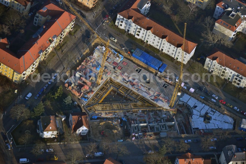 Berlin from the bird's eye view: View of a residential new construction of the EVM eG in the district of Karlshorst in Berlin