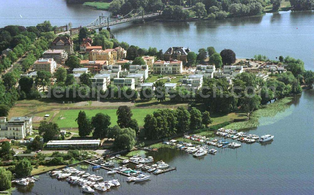 Potsdam / Glienicker Horn from the bird's eye view: Wohnungsneubau am Glienicker Horn