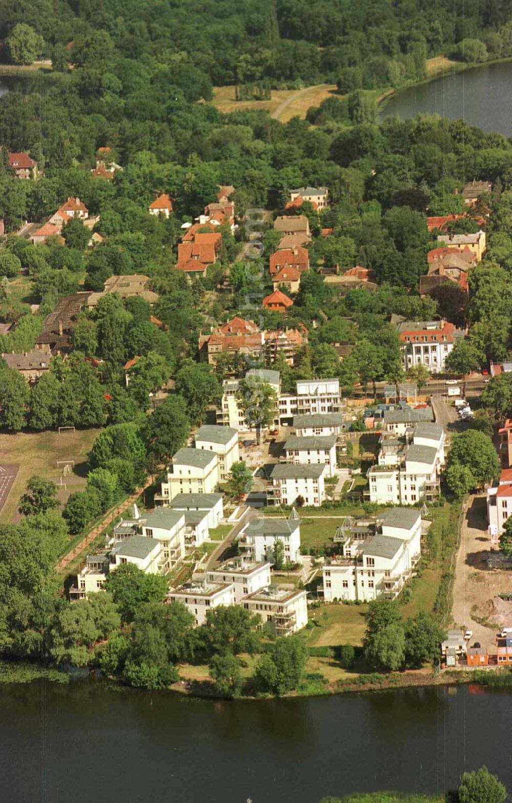 Potsdam / Glienicker Horn from the bird's eye view: Wohnungsneubau am Glienicker Horn