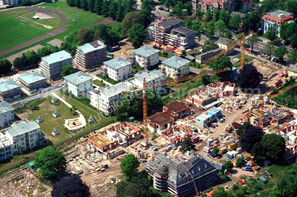 Potsdam from the bird's eye view: Wohnungsneubau am Glienicker Horn.