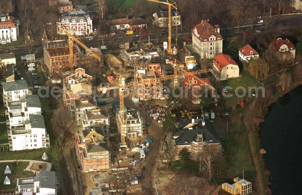 Potsdam, an der Glienicker Brücke from above - Wohnungsneubau am Glienicker Horn durch BHB und GROTH + GRAALFS