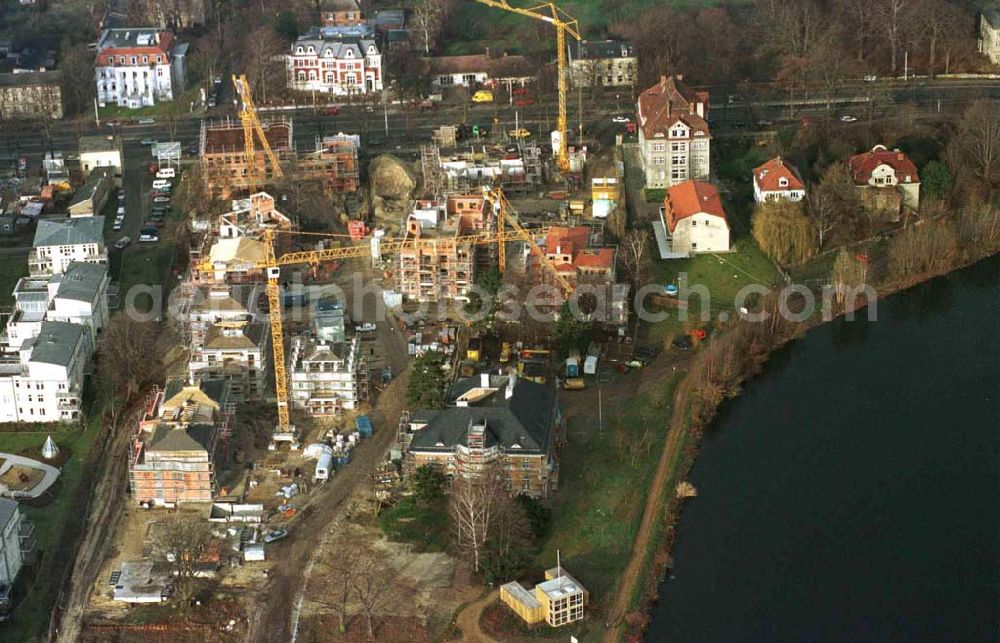 Potsdam, an der Glienicker Brücke from above - Wohnungsneubau am Glienicker Horn durch BHB und GROTH + GRAALFS