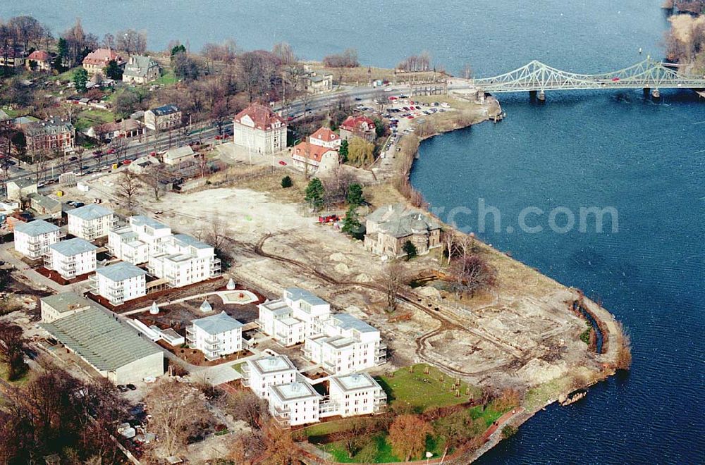 Aerial photograph Potsdam - 06.03.1995 Wohnungsneubau am Glienicker Horn an der Glienicker Brücke