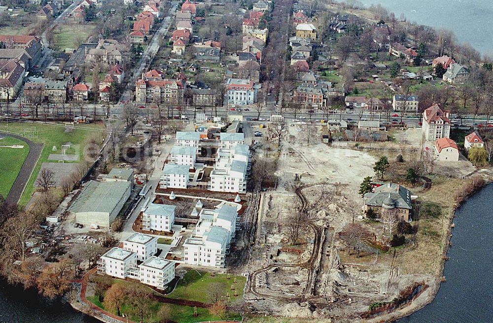 Aerial photograph Potsdam - 06.03.1995 Wohnungsneubau am Glienicker Horn an der Glienicker Brücke