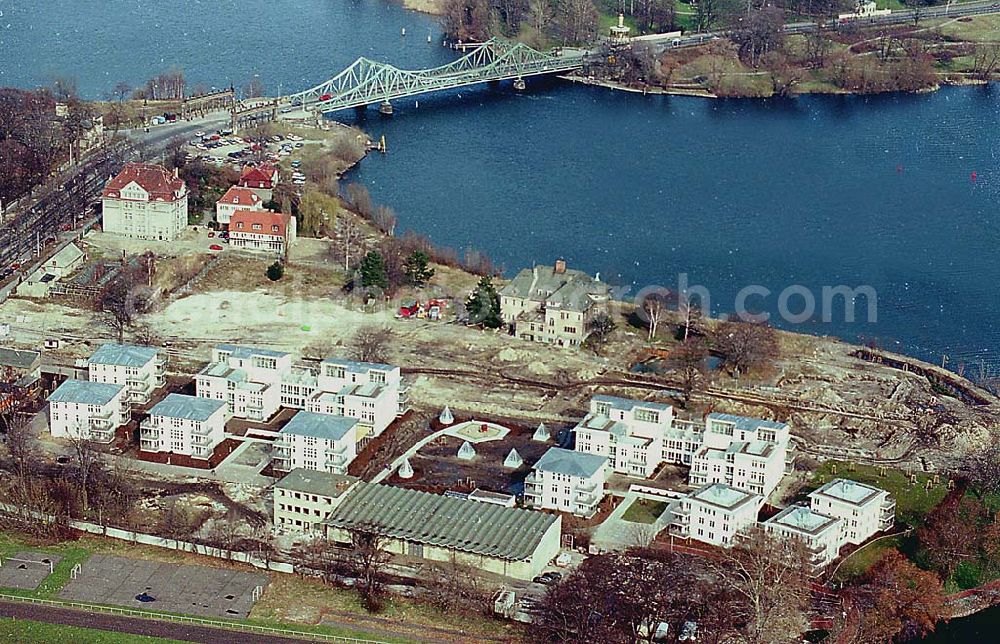 Aerial photograph Potsdam - 06.03.1995 Wohnungsneubau am Glienicker Horn an der Glienicker Brücke