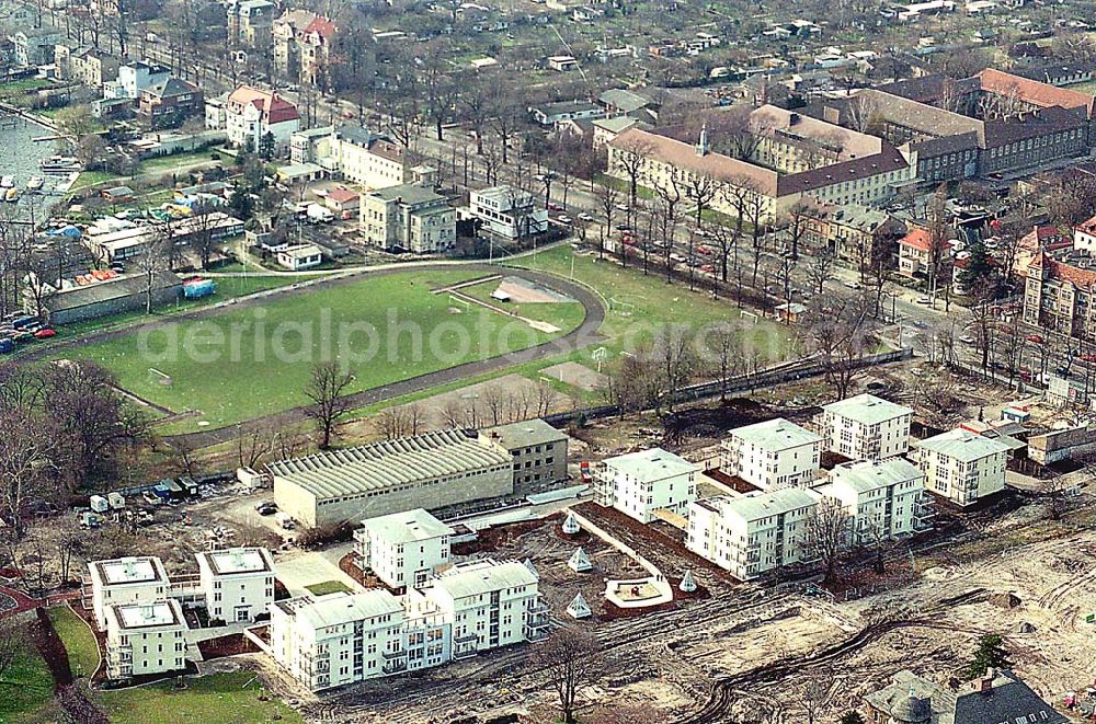 Potsdam from above - 06.03.1995 Wohnungsneubau am Glienicker Horn an der Glienicker Brücke