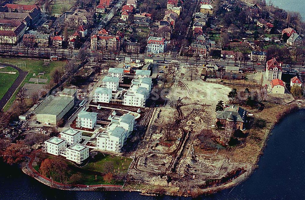 Potsdam from above - 06.03.1995 Wohnungsneubau am Glienicker Horn an der Glienicker Brücke