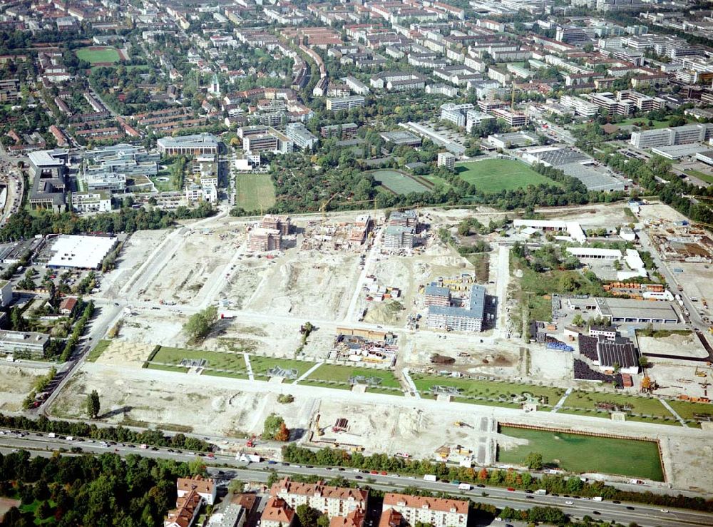 Aerial image München - Wohnungsneubau in München Forstenried - Richtung Heizkraftwerk Starnberg.