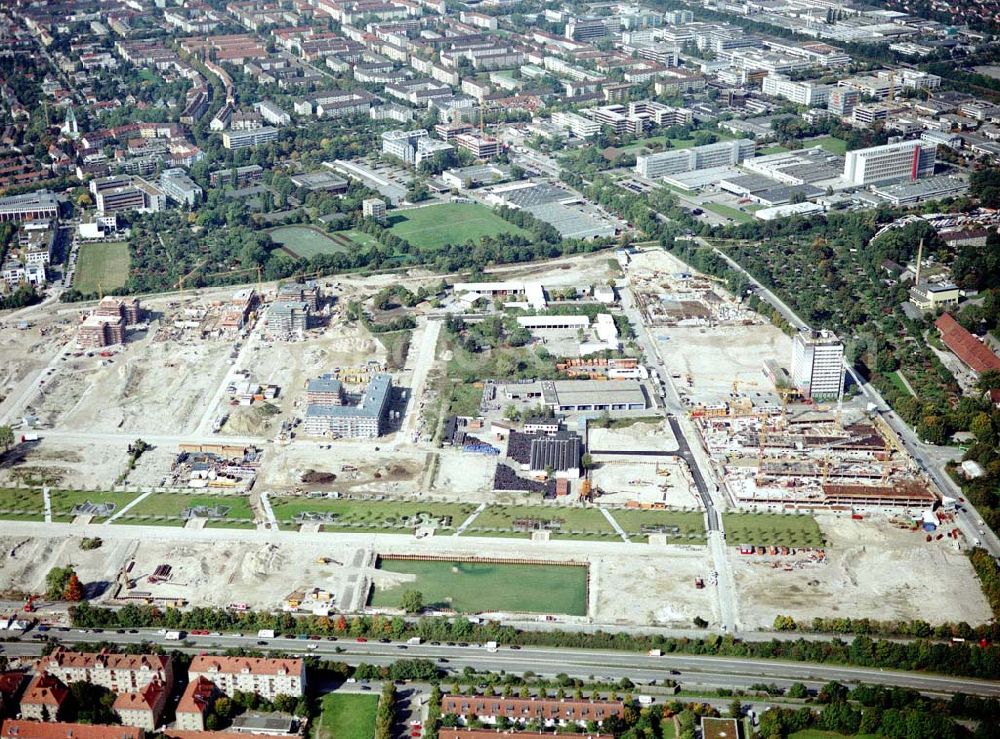 Aerial photograph München - Wohnungsneubau in München Forstenried - Richtung Heizkraftwerk Starnberg.