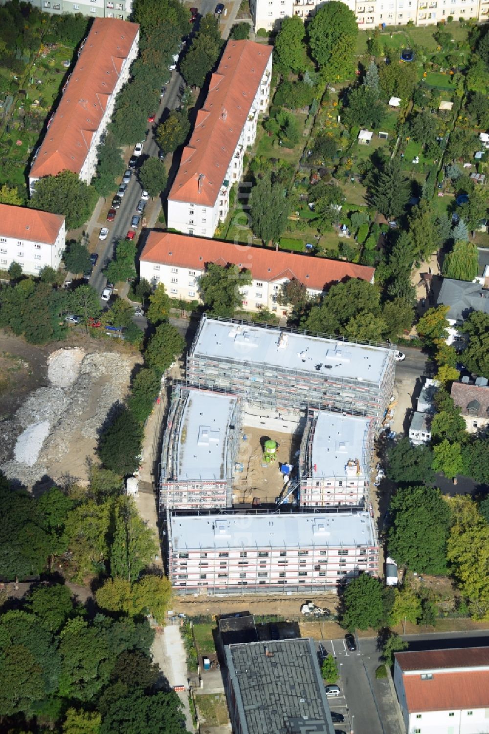 Aerial photograph Berlin - View of a new construction of flats Joachimstrasse - district of Koepenick in Berlin