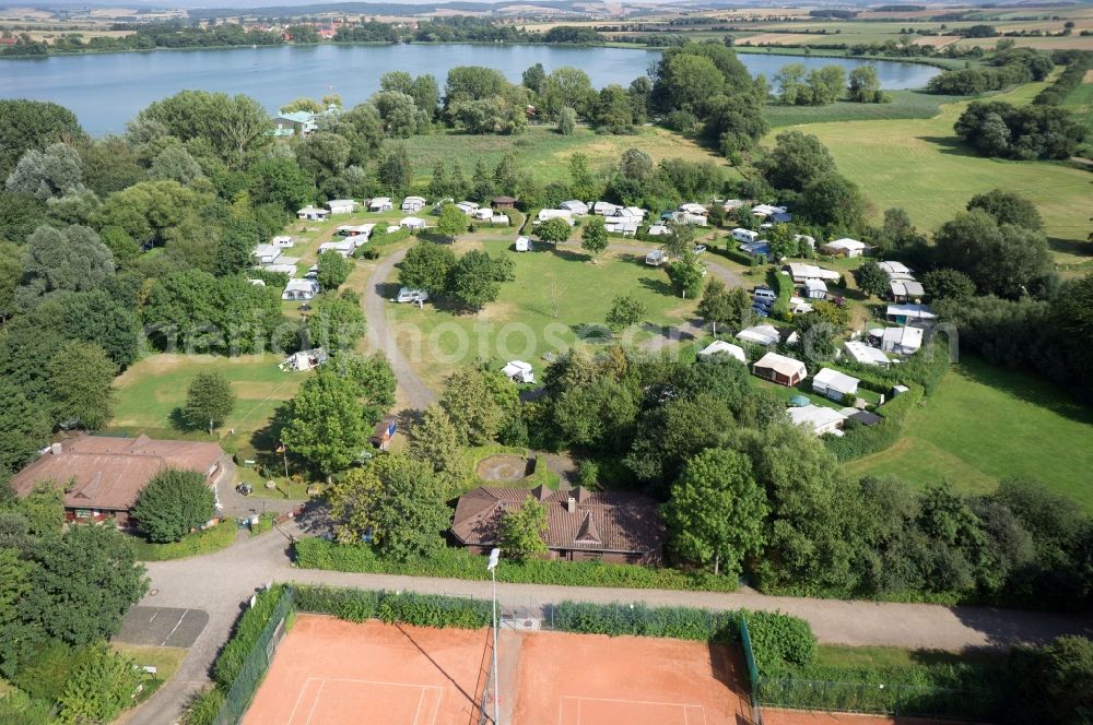 Seeburg from above - Settlement caravan on a campsite in Seeburg in Lower Saxony