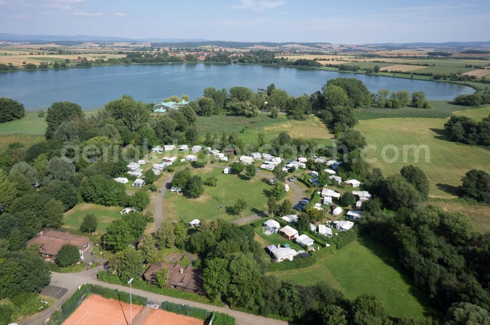 Seeburg from the bird's eye view: Settlement caravan on a campsite in Seeburg in Lower Saxony