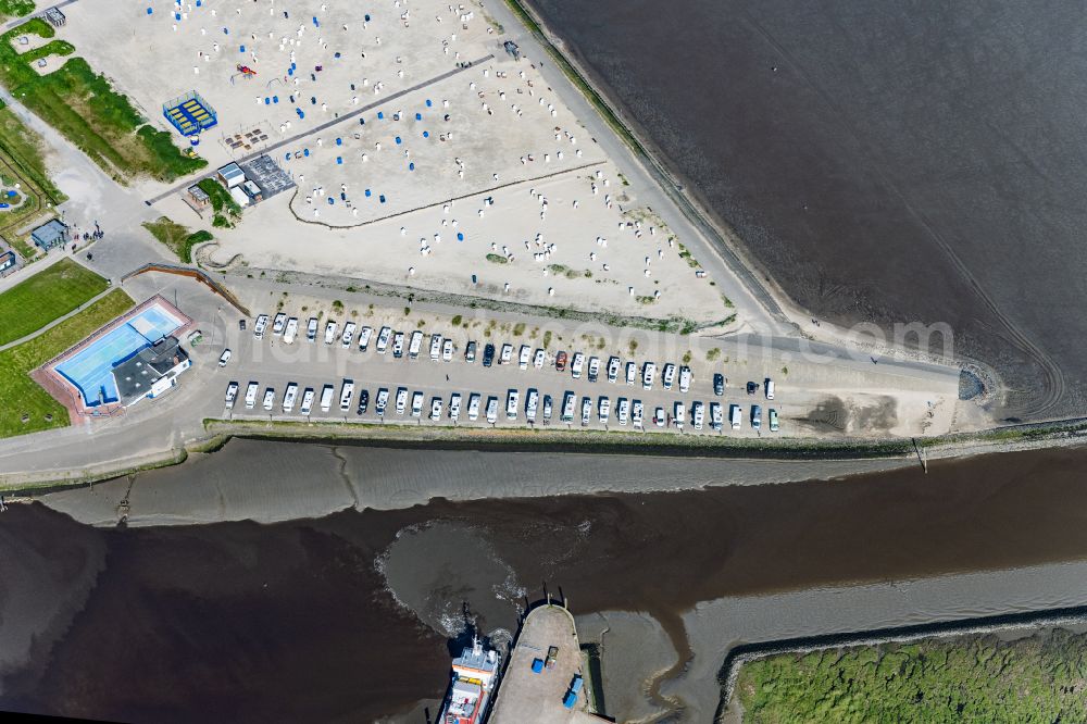 Aerial photograph Wittmund - Caravans and RVs on the RV site Harlesiel in Wittmund in the state Lower Saxony, Germany