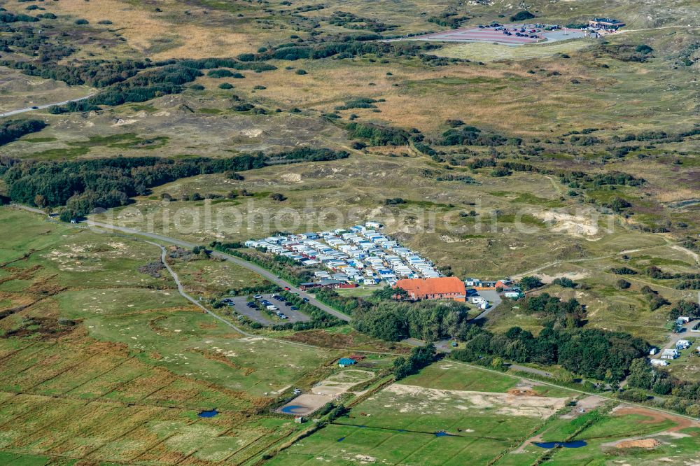 Aerial photograph Norderney - Caravans and tents - campsite and tent site Eiland on Norderney in the state Lower Saxony, Germany