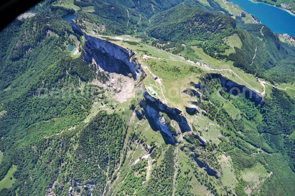 Fürberg from above - View of the Wolfberg near the town Fürberg in Salzburg in Austria