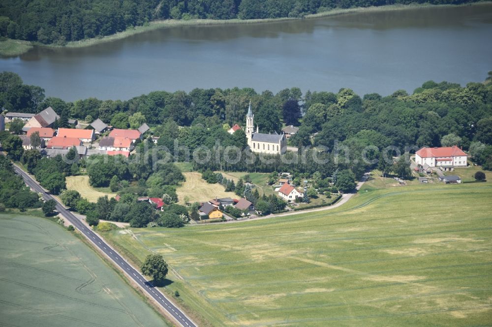 Uckerland from the bird's eye view: Wolfshagen in Uckerland in the state Brandenburg