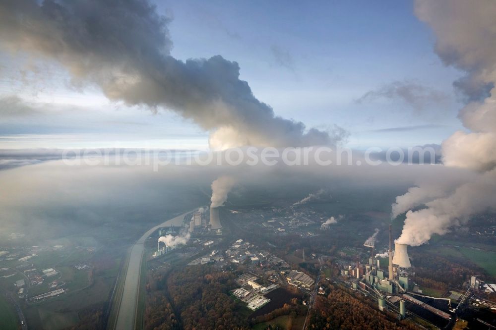 Lünen from above - The power plant Lünen is a coal-fired power plant in the district of Unna in North Rhine-Westphalia. The operator is STEAG. The power plant was built in 1938