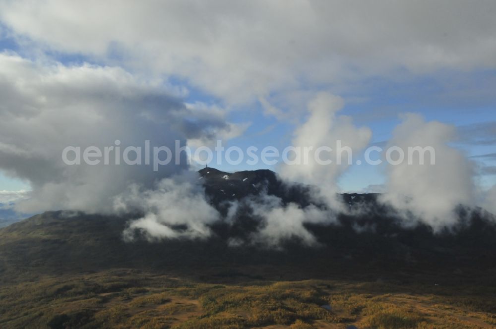 Aerial photograph Trom - Landscape rugged mountains and fjords in Troms Province Harstad in Norway