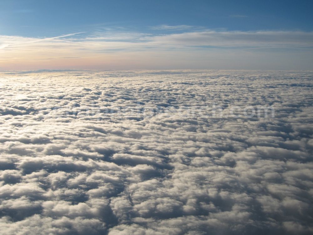 Mallersdorf-Pfaffenberg from above - Blue sky above layer cloud formation in Mallersdorf-Pfaffenberg bavaria