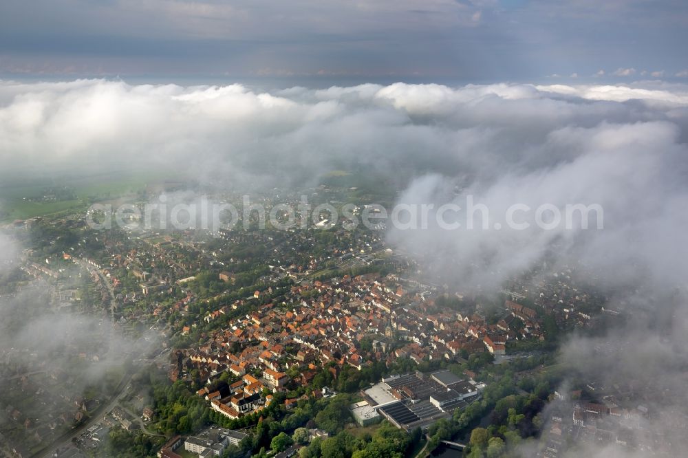 Warendorf from the bird's eye view: City view with the old town and city center at the center in Warendorf in North Rhine-Westphalia