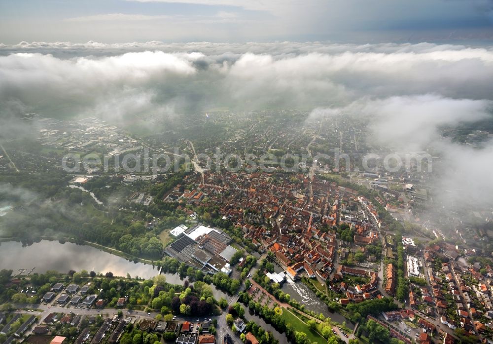 Aerial image Warendorf - City view with the old town and city center at the center in Warendorf in North Rhine-Westphalia