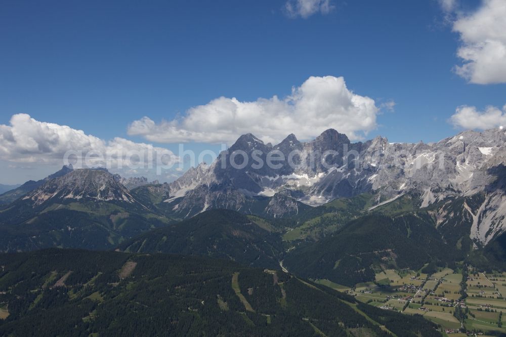 Innsbruck from above - Cloudy mountain range of the Alps west of Innsbruck in Austria