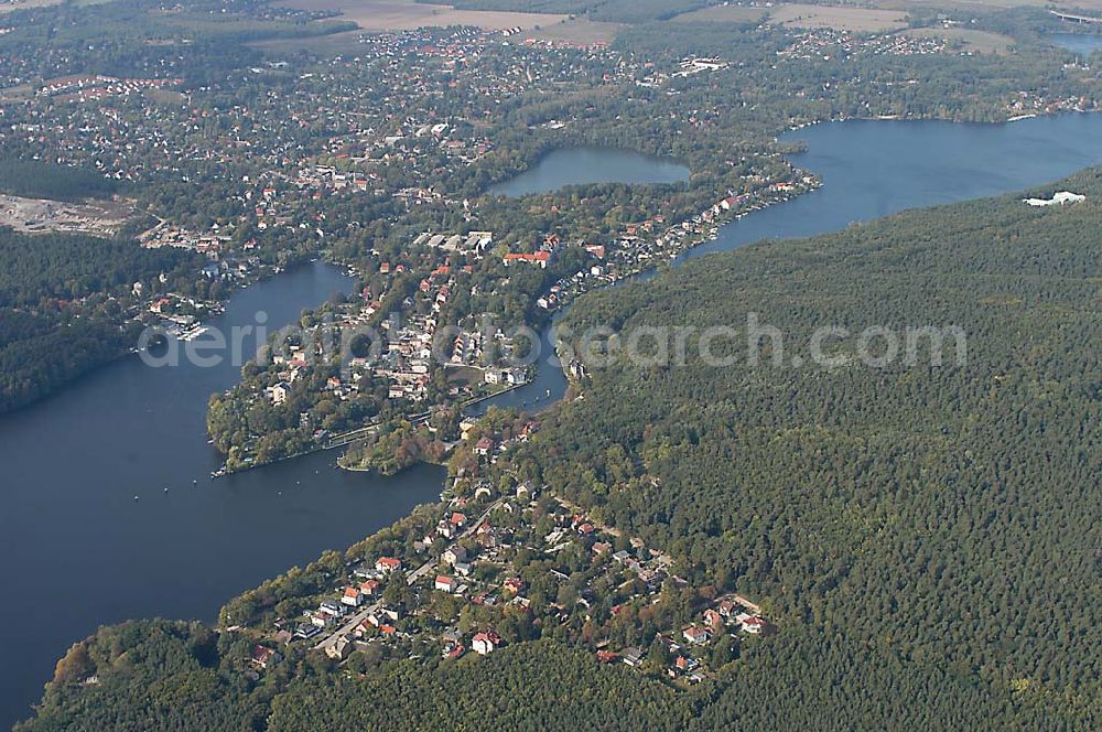 Aerial image Woltersdorf / Brandenburg - 01.10.2003 Woltersdorf am Flakensee