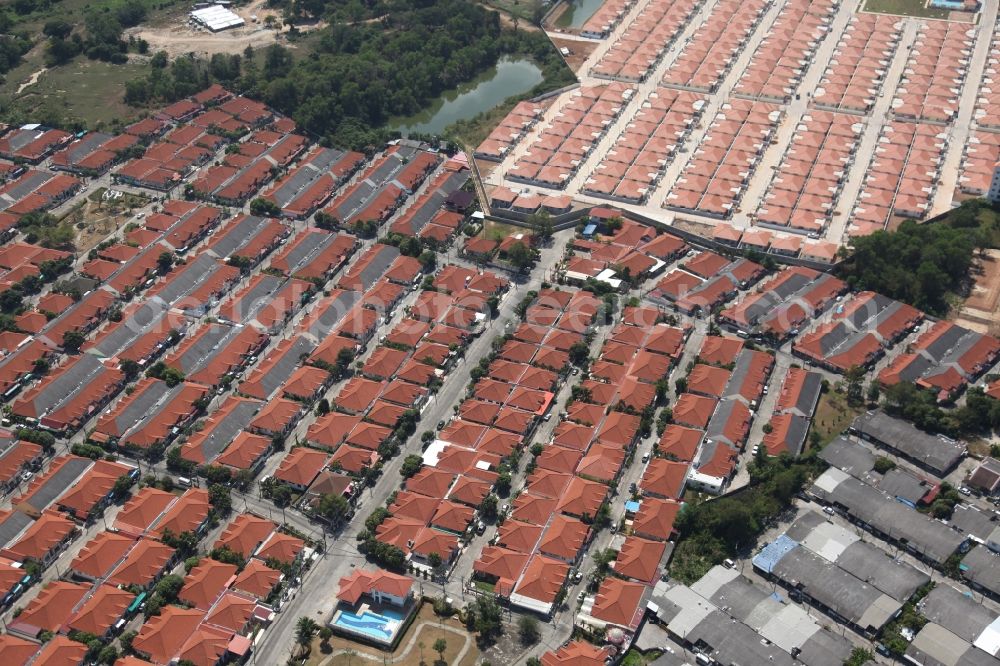 Wichit from the bird's eye view: The city Wichit on the island of Phuket in Thailand is locally characterized by dense, uniform architecture