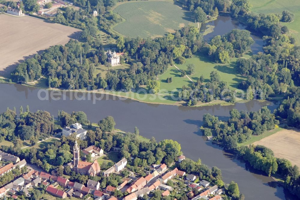 Aerial image Oranienbaum-Wörlitz - Woerlitzer Park in the district of Wittenberg in Saxony-Anhalt, UNESCO World Heritage