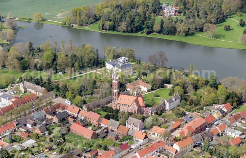 Aerial photograph Oranienbaum-Wörlitz - Woerlitzer Park in the district of Wittenberg in Saxony-Anhalt, UNESCO World Heritage