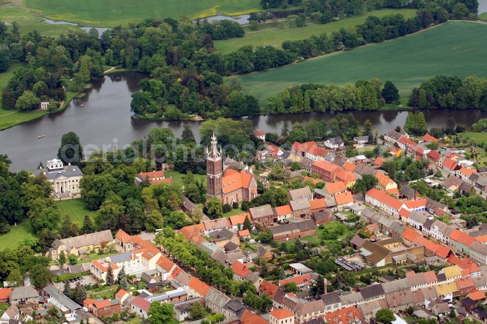 Wörlitz from the bird's eye view: Woerlitzer Park in the district of in Oranienbaum-Woerlitz in Saxony-Anhalt, UNESCO World Heritage