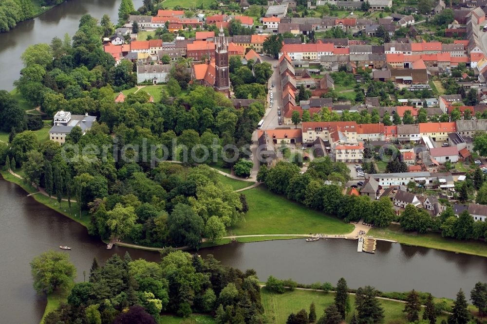 Aerial image Wörlitz - Woerlitzer Park in the district of in Oranienbaum-Woerlitz in Saxony-Anhalt, UNESCO World Heritage