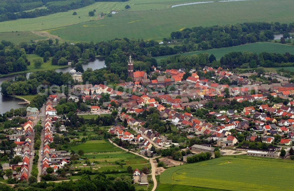 Wörlitz from the bird's eye view: Woerlitzer Park in the district of in Oranienbaum-Woerlitz in Saxony-Anhalt, UNESCO World Heritage